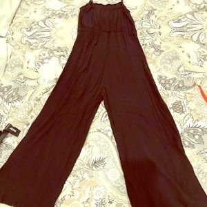 Black strap long romper